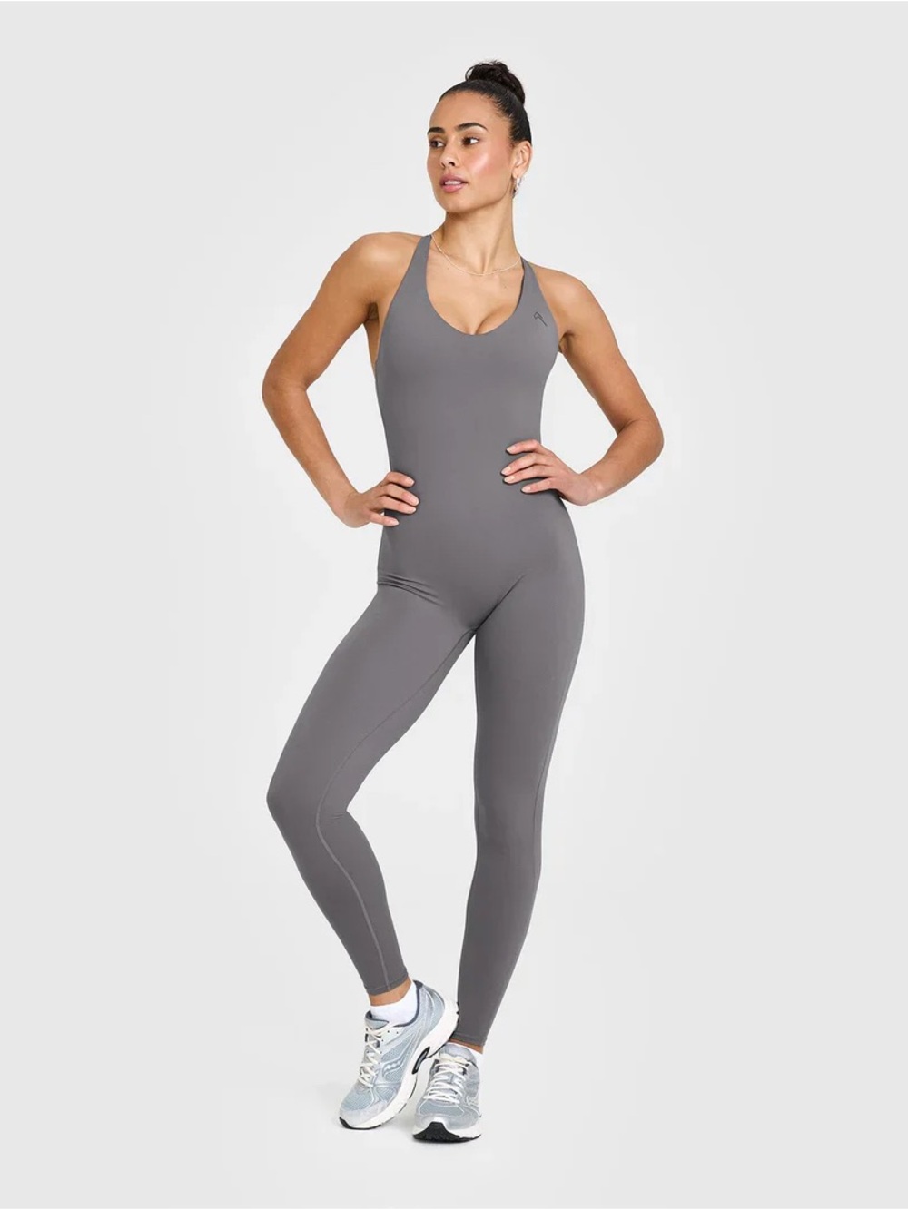 ONER ACTIVE UNIFIED SCOOP BACK ALL IN ONE LONG REGULAR LENGTH IN ASH GREY